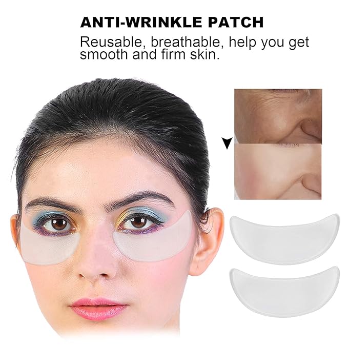 2Pcs Anti‑Wrinkle Face Eye Patch, Reusable Silicone Eye Pad Sticker for Face Caring-FemmiqueWomen