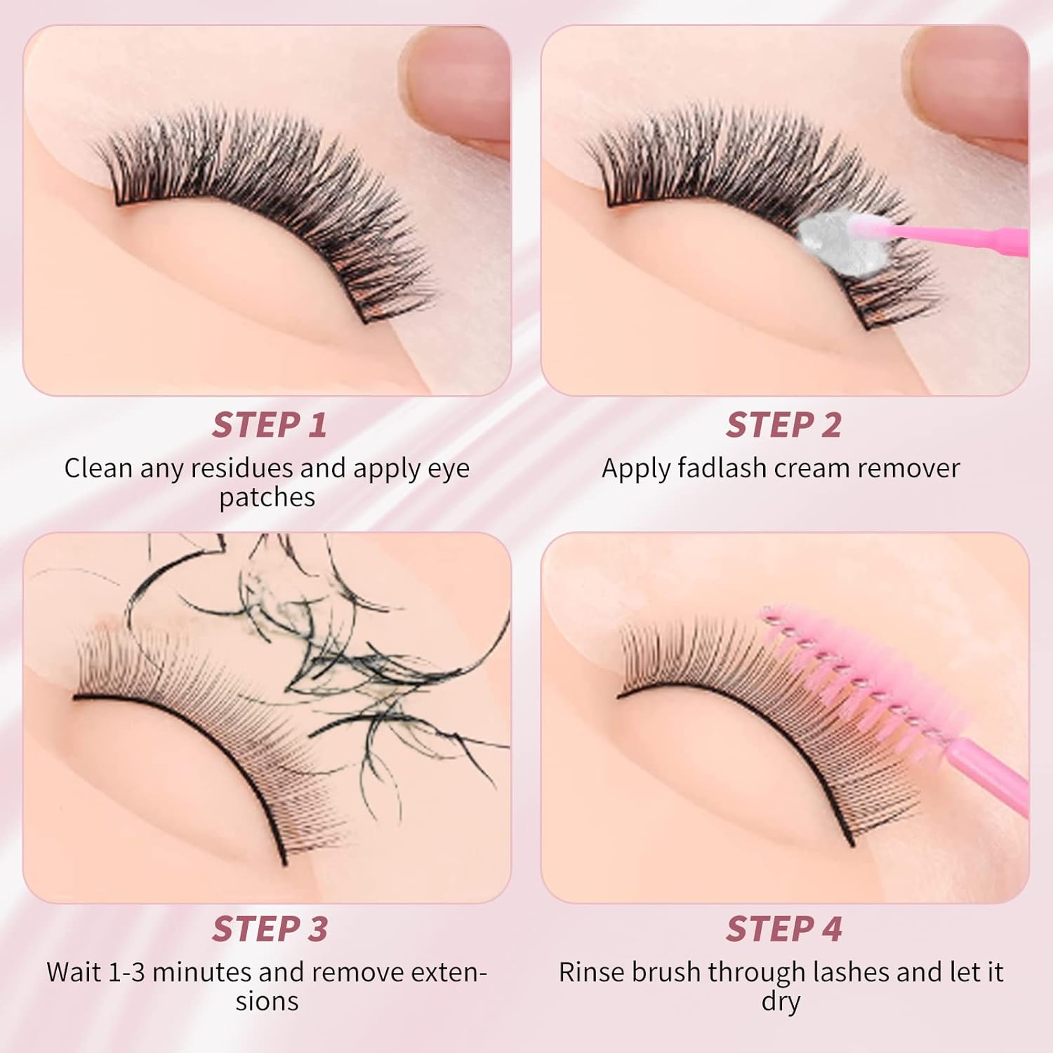 Eyelash Extension Remover 10g Lash Extension Remover Dissolves Powerful for Lash Extensions Lash Glue Remover Low Irritation for Sensitive Skin(Rose)-FemmiqueWomen
