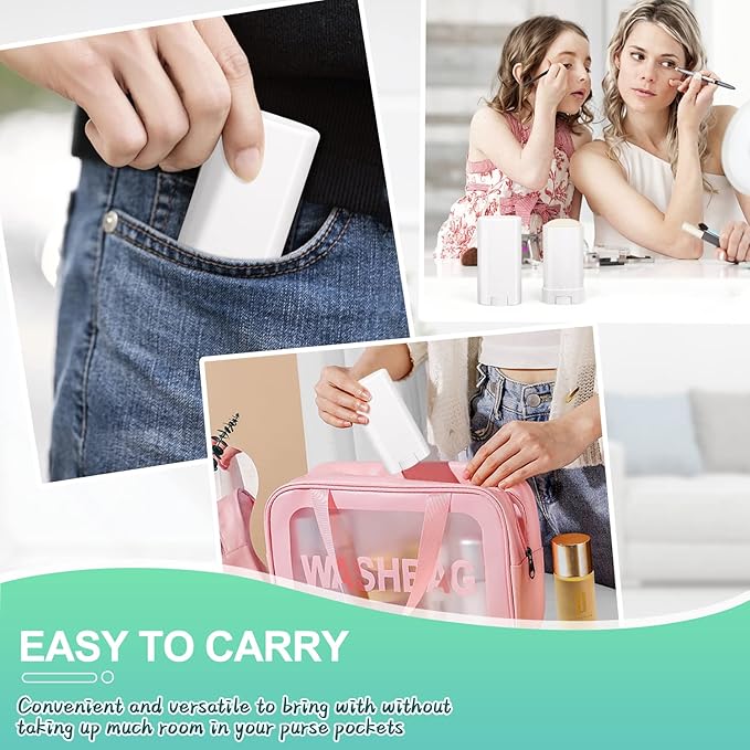 15ml Travel Deodorant Containers,Top-Fill,Empty Plastic Oval Lip Balm Tubes for Chapstick,Lip Balm,Lotion Bar Sticks,Salve,Homemade Solid Lotion,Sample Size Deodorant-30 Pack,White-FemmiqueWomen