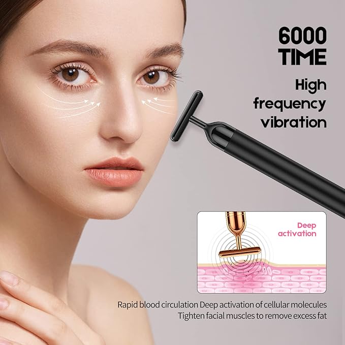 2-IN-1 Beauty Bar Electric Face Massager, 3D Roller and T Shape Arm Eye Nose Head Massager Facial Roller Massager Kit Skin Care Tools-FemmiqueWomen