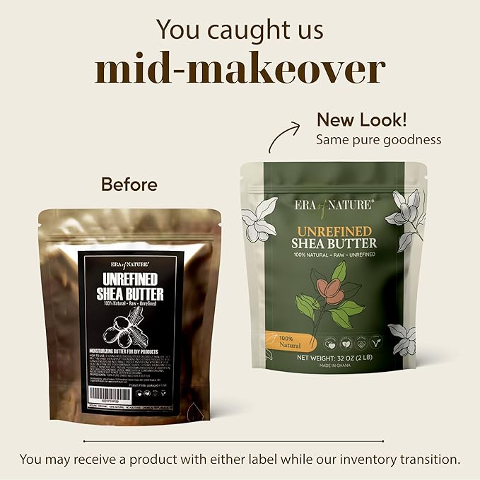 era of nature Organic Unrefined Raw African Ivory White Shea Butter 32oz - Moisturizing Raw Shea Butter Bar for Skin & Hair, DIY Lip Balm Base, Cream, Soap & Lotion Making Supplies Kit, Skincare-FemmiqueWomen