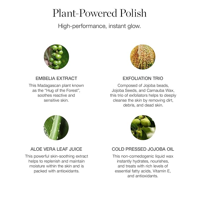 Ogee Botanical Brilliance Exfoliating Cleanser - High Performance Facial Cleanser and Face Exfoliator - Certified Organic - Made in USA-FemmiqueWomen