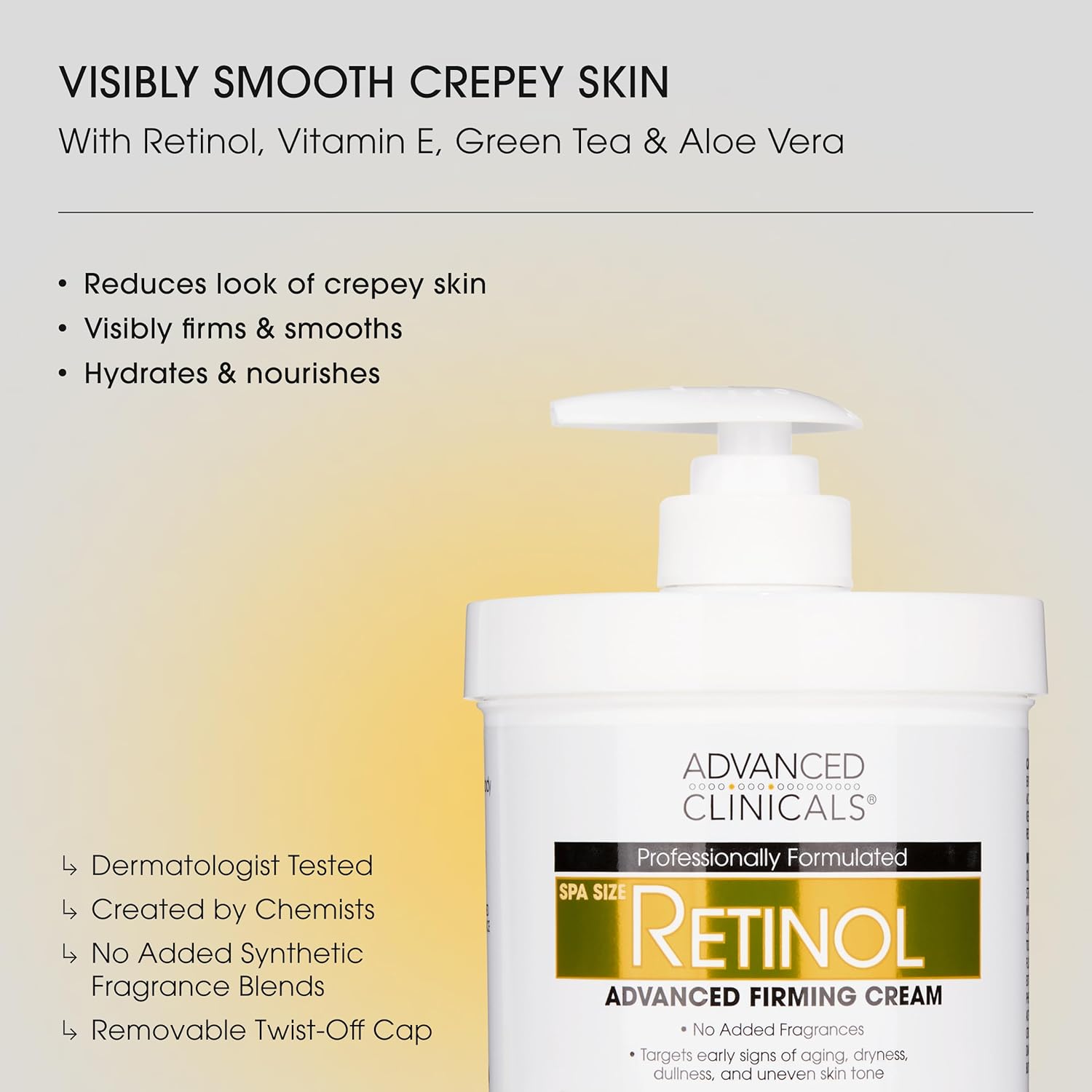 Advanced Clinicals Retinol Body Lotion & Face Moisturizer | Anti Aging Skin Care Retinol Body Cream For Women & Men Improves Appearance Of Fine Lines, Wrinkles, & Look Of Crepey Skin, W/Travel Size-FemmiqueWomen