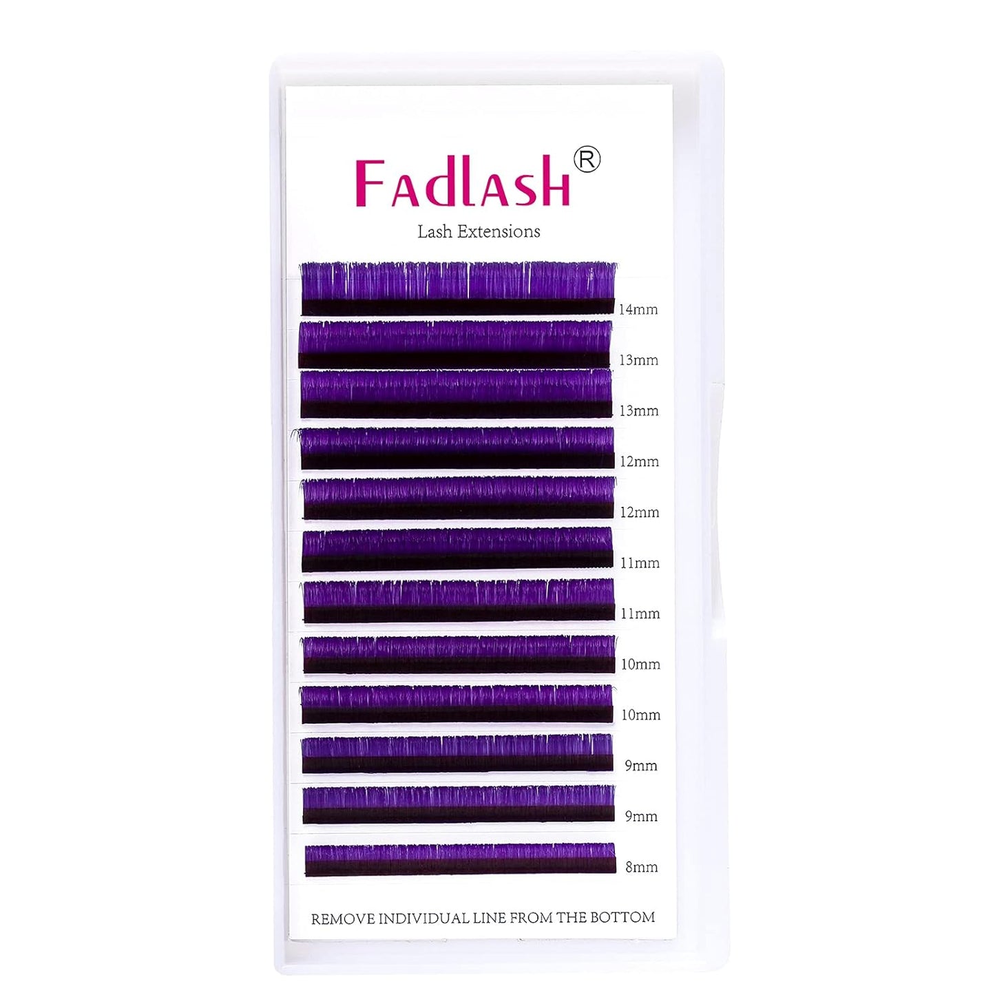 Easy Fan Volume Lashes D Curl Mixed Tray Purple Volume Eyelash Extensions 8-14mm Rapid Blooming Lash Extension Supplies by FADLASH (Purple 0.07-D-Mix)-FemmiqueWomen