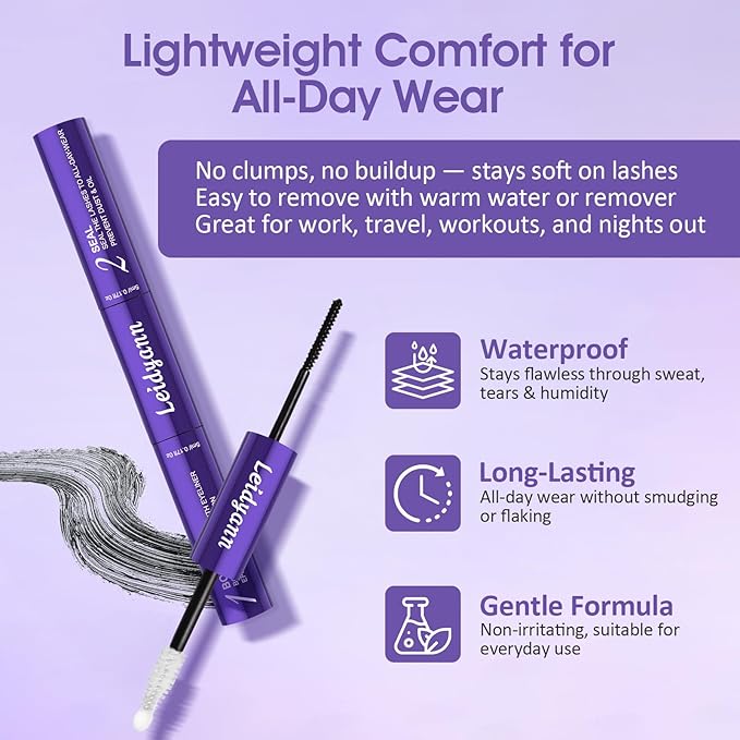 Eyelash Glue and Lash Bond & Seal, 72H Waterproof Cluster Lash Glue for Eyelash Extensions, Long-Lasting & Non-Irritating, 2-in-1 Bond and Seal for Lash Clusters-FemmiqueWomen