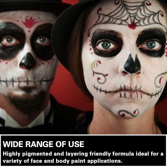 3 PCS Black White Red Face Body Paint Halloween Special Effects Makeup Kit Oil Based Cream Face Paint Kit for Cosplay Party Clown Zombie Stage Sfx Makeup-FemmiqueWomen