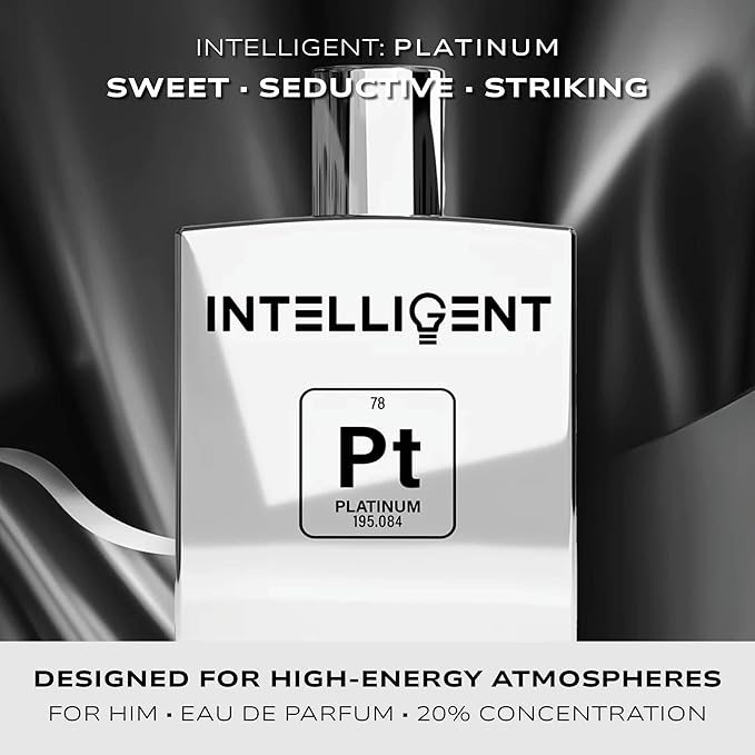 Intelligent Platinum Eau de Parfum | Cologne for Men | Sweet, Seductive, Striking | 3.4 Fl Oz (100 mL)-FemmiqueWomen