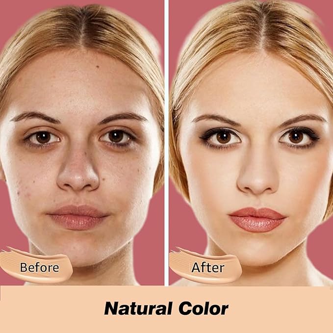 2 Pack Beauty Cream EXO TOO Foundation, Beauty Cream Makeup Base, Moisturizing, Long Lasting Matte Air Cushion CC Cream Concealer with Two Mushroom Head Sponges-FemmiqueWomen