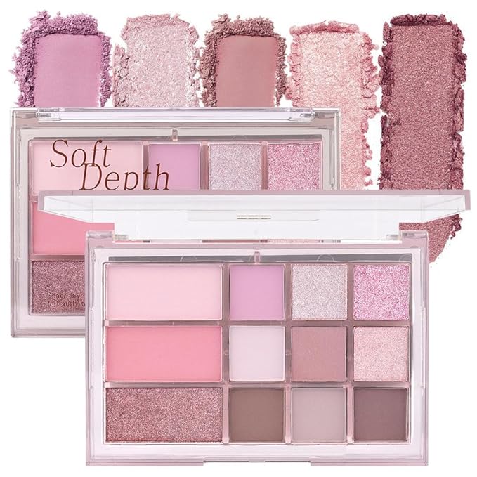 12 Colors Nude Brown Pink Matte Shimmer Eyeshadow Palette for Eye Makeup,High Pigmented Tan Purple Eye Shadow Primers Powder Palet de sombras de ojos-FemmiqueWomen