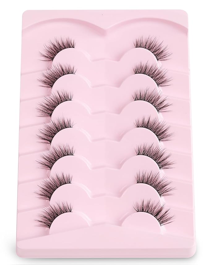 Onlyall Half Eyelashes Corner Lashes Natural Lashes Half Lashes Wispy End Lashes Corner Eyelashes 3/4 Lashes 7 Pairs C19-FemmiqueWomen