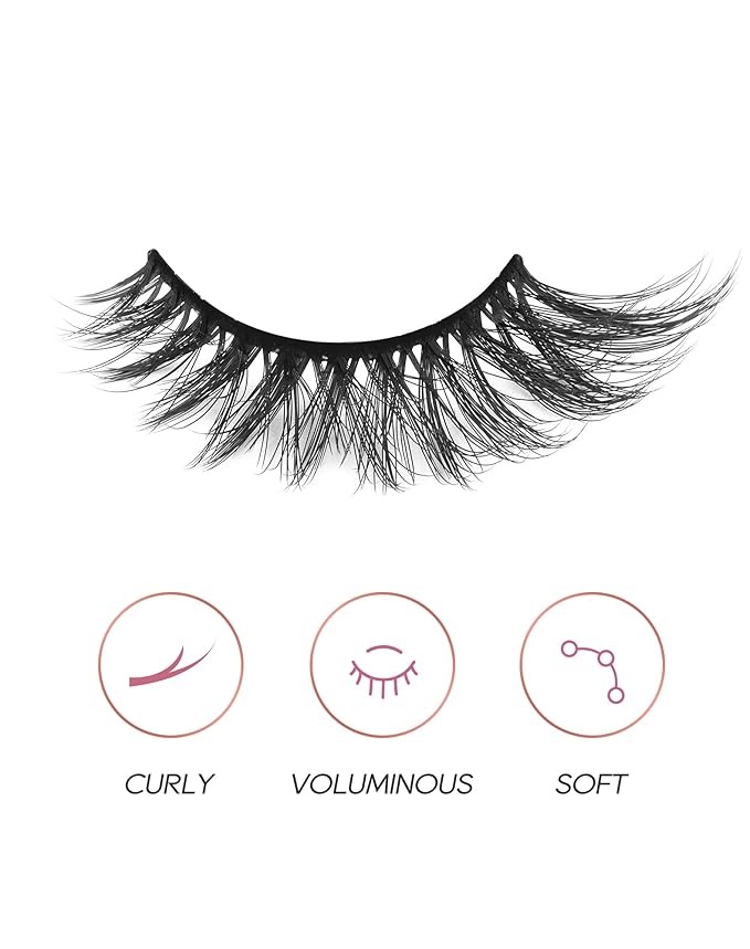 Onlyall Cat Eye Lashes Mink Lashes Fluffy Eyelashes Cat Eye False Lashes Fox Eye Lashes 7 Pairs F02-FemmiqueWomen
