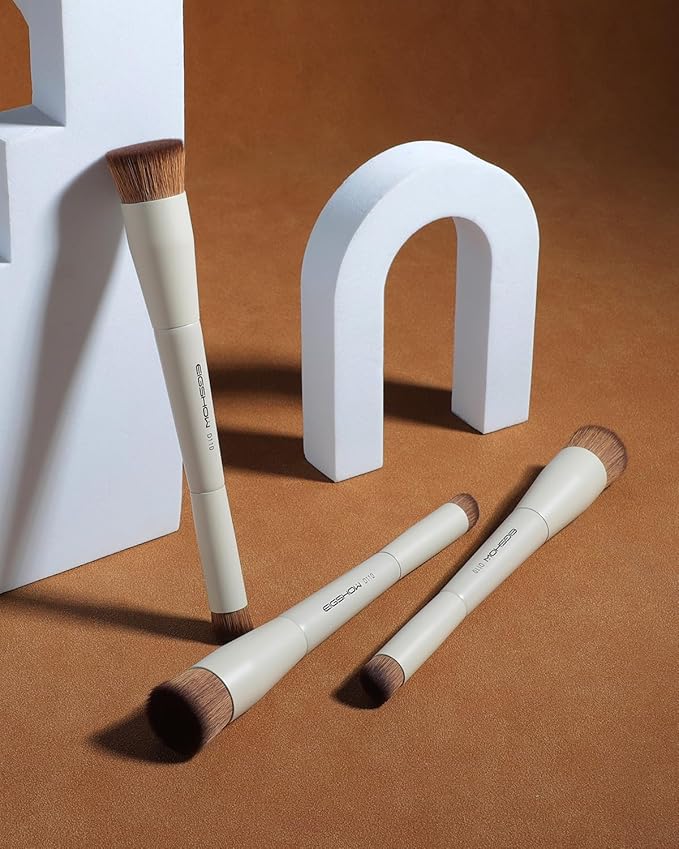 EIGSHOW Foundation and Concealer Brush, Dual Ended Makeup Brush For Flawless Foundation Coverage, Under Eye Concealer, Vegan & Cruelty-free (D110-Beige)-FemmiqueWomen