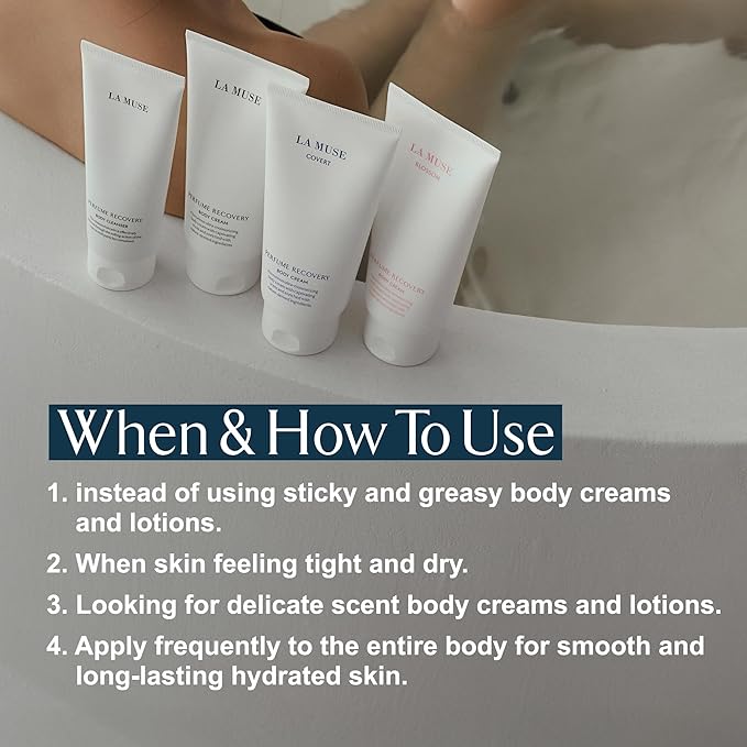 LA MUSE Perfume Body Lotion for Men(Deep Woody Amber) | Moisture Amber Body Lotion for Dry Skin, All Skin Types with Shea Butter | Non-Sticky & Non-Greasy, Fast Absorbing for Daily Use | 10.14 fl oz-FemmiqueWomen