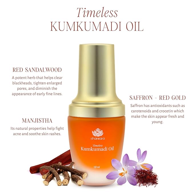 Shankara Kumkumadi Oil with Pure Saffron and Ayurvedic Herbs (Original Aroma 18ml)-FemmiqueWomen