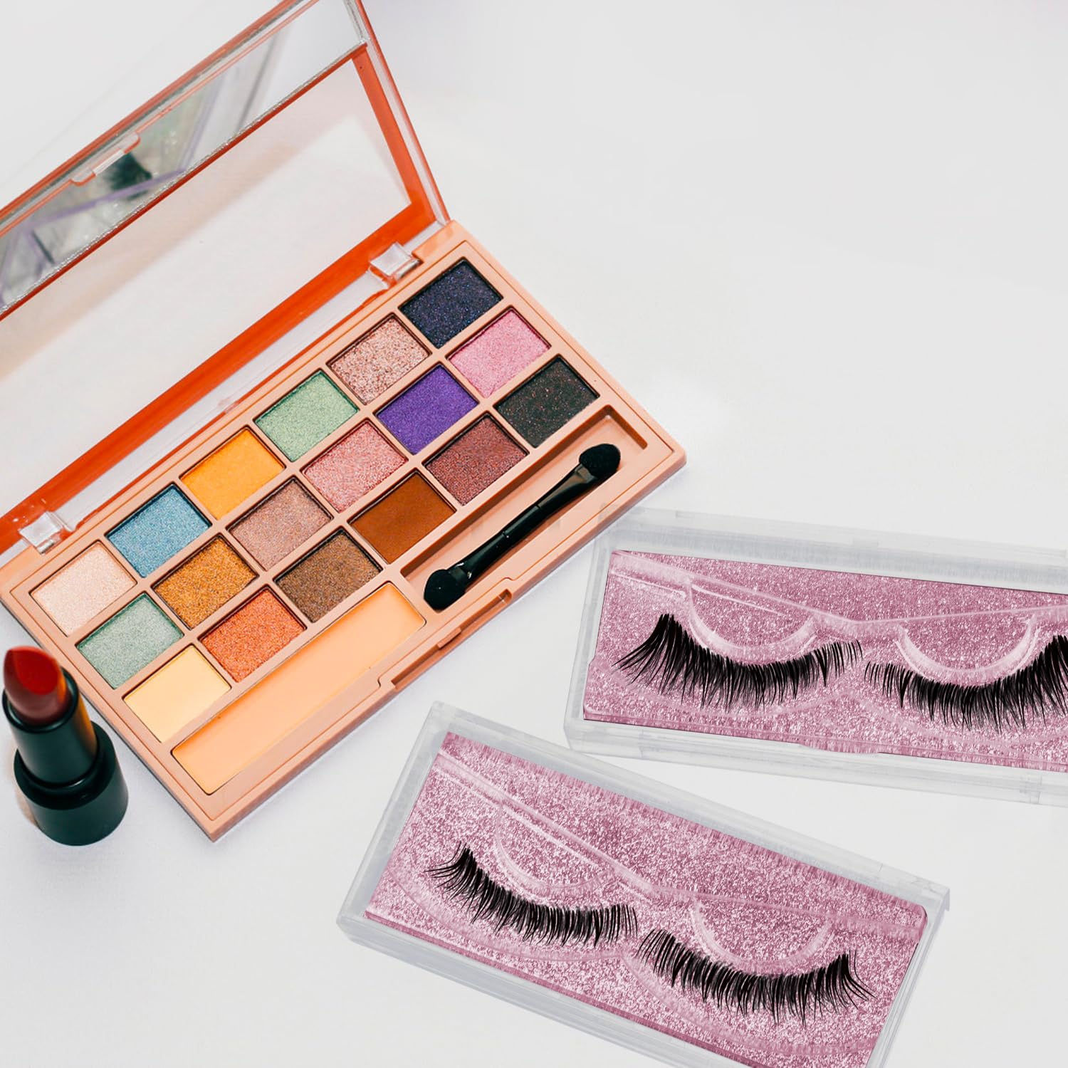 Rocutus Empty Lash Boxes for False Eyelashes - 30 Pack Lash Cases, Customizable Eyelash Packaging, Bulk Lash Storage Containers, Lash Box Packaging, Premium Display & Protection (Pink)-FemmiqueWomen