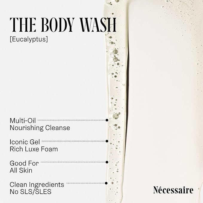 Nécessaire Eucalyptus Body Wash with Pump | Multi-Oil Nourishing Cleanse For Women + Men | Gel Cleanser | Dermatologist-Tested. Hypoallergenic | No SLS/SLES (500 ml / 16.9 fl. oz.)-FemmiqueWomen