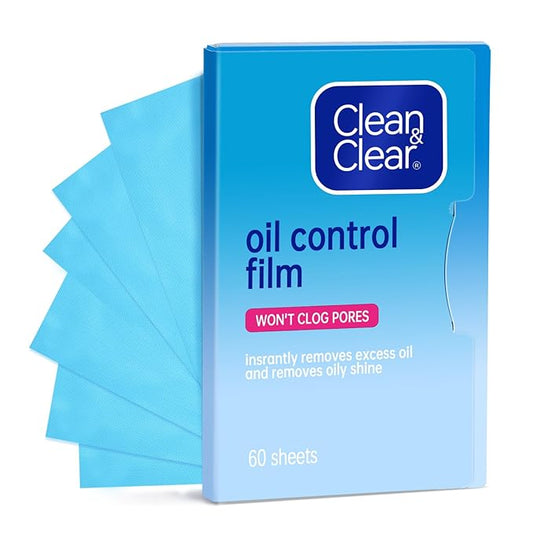 Oil Control Film, Oil Blotting Paper the Same Series with Clean & Clear Oil Absorbing Facial Sheets, 60 sheets Makeup Friendly High-performance Handy Face Blotting Paper for Oily Skin-FemmiqueWomen