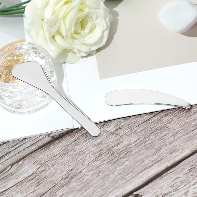 2Pcs Cosmetic Spatula Reusable Facial Massage Spatula Practical Mini Makeup Eye Cream Applicator Multi-functional Beauty Face Skincare Spoon for Mixing Sampling Lotions Moisturizers Accessories-FemmiqueWomen