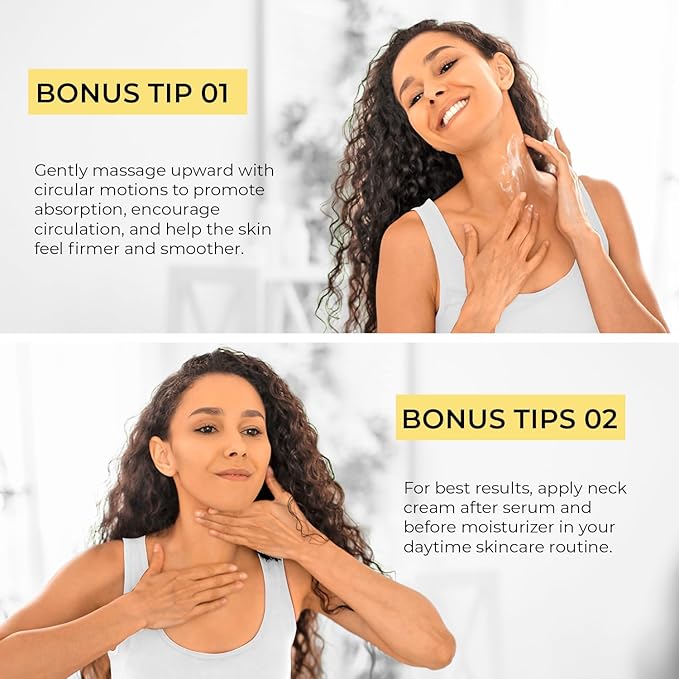 Neck Tightening Cream: Tighten and Lift Neck Cream For Tightening and Firming, Fine lines, Loose & Sagging On Face, Decollete & Other Skin Areas - 3.4 Oz-FemmiqueWomen