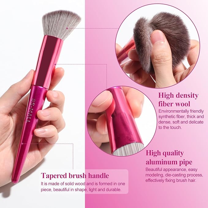 BS-MALL Makeup Brush Set 18 Pcs Premium Synthetic Foundation Powder Concealers Eye shadows Blush Makeup Brushes with black case-FemmiqueWomen