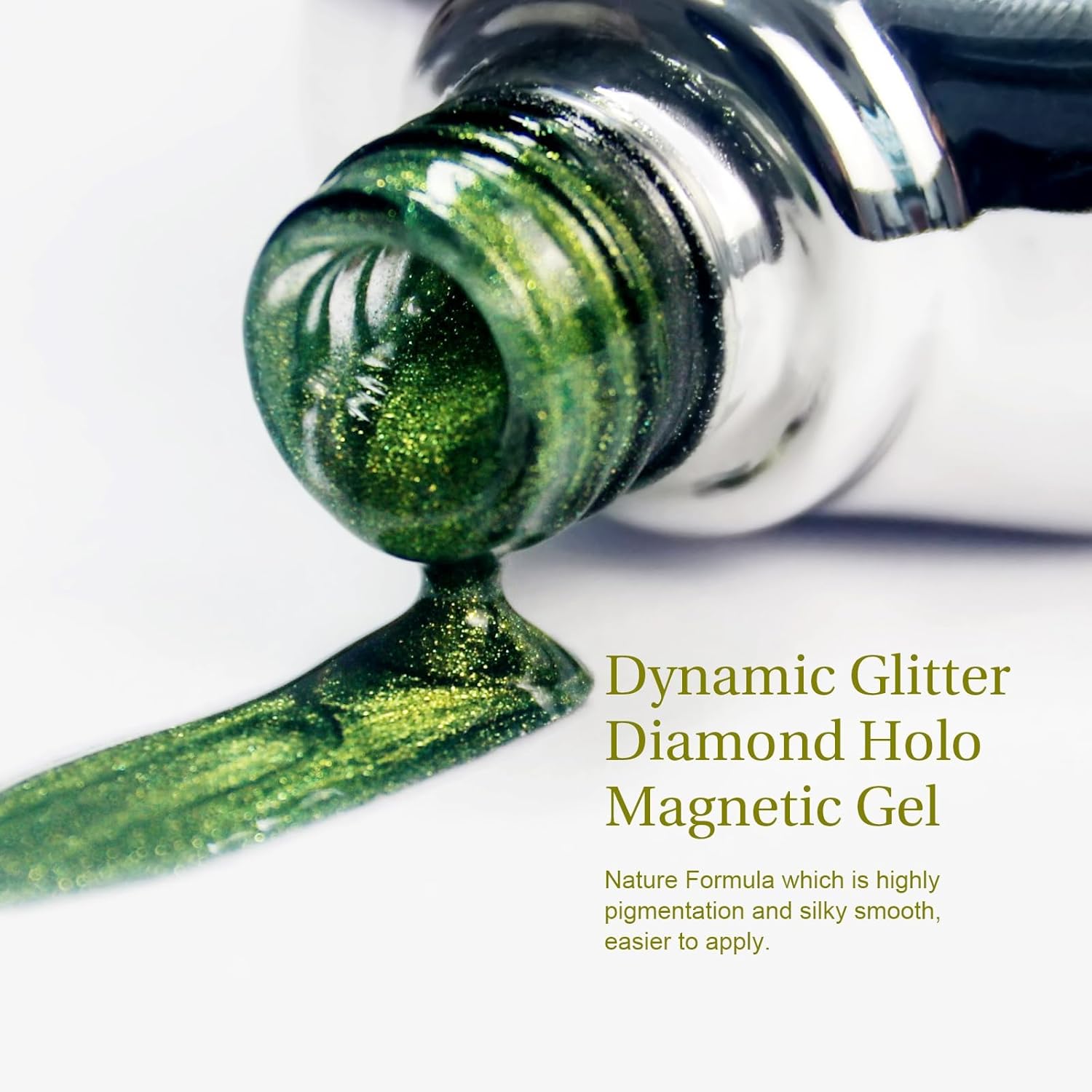 2PCS 15ml Cat Eye Gel Nail Polish, Glitter Holographic Nail Polish with Magnet Soak Off for DIY Manicure 18, Reflective Translucent UV Gel for Nail Art-FemmiqueWomen