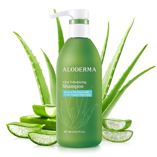 Aloderma Aloe Volumizing Shampoo for Fine, Brittle, & Thinning Hair - Featuring Freshly Harvested Organic Aloe Vera Infused with Arginine & Panthenol - Alcohol, Parabens, Mineral Oil Free - 16oz-FemmiqueWomen