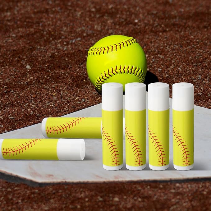 24 Pcs Softball Lip Balm Softball Team Gifts Softball Party Favors Softball Lip Balm Gift for Softball Team Softball Party Guest Supplies-FemmiqueWomen