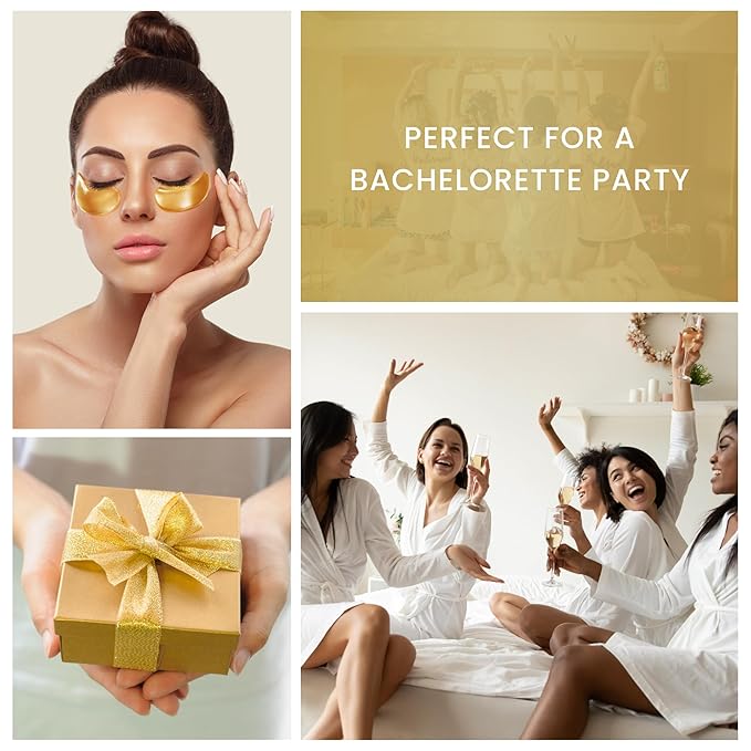 24K Gold Under Eye Patches,Eye mask under eye patches, Eye patches for puffy eyes and dark circles,Eye patches,Under eye patches for puffy eyes dark circles,Under eye treatment, Eye Care,32 pairs-FemmiqueWomen