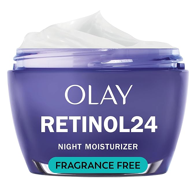Olay Retinol 24 Face Moisturizer, Anti-Aging Night Cream for Women, Fragrance-Free, Non Greasy - Anti-Wrinkle, Smooth Fine Lines, Tightening, Hydrating Skin Care - Peptides, Glycerin, 1.7 Oz-FemmiqueWomen