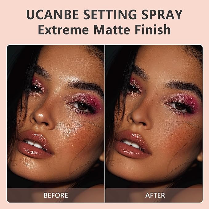 Long Lasting Makeup Setting Spray Kit - 3.38 Fl oz Super Matte Finish Setting Mist Lightweight Face Make up Fixer for Oily Skin + 1PC Sponge Puff + 1PC Powder Puff-FemmiqueWomen