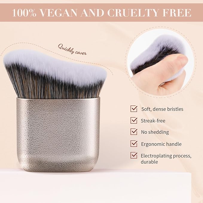 docolor Self Tanner Brush Body Makeup Brush for Flawless Face and Body Makeup, Sunless Tanner Blending Brush Body Brush for Self Tanner, Bronzer, Foundation, Vegan & Cruelty Free-FemmiqueWomen