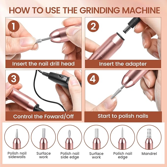 JEWHITENY 14 pcs Poly Gel Nail Extension Kit With Drill Machine U V Nail Light ALL In One Polygel Starter Kit-FemmiqueWomen