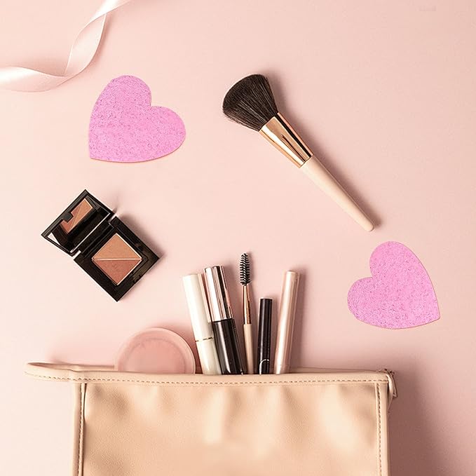 100 Count Compressed Pink Facial Sponges | 100% Natural Cellulose Eco-Friendly Makeup Sponges for Gentle Cleansing, Exfoliating & Stubborn Makeup Removal | Travel & Home Beauty Essentials for Women-FemmiqueWomen