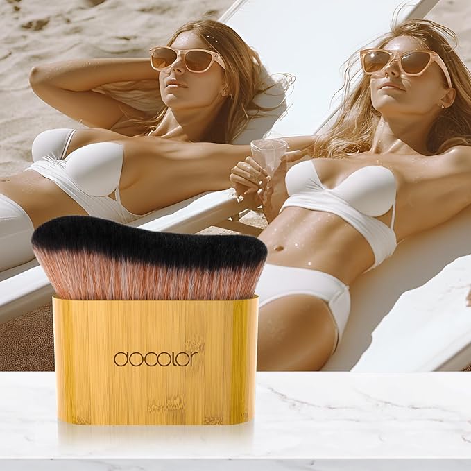 docolor Self Tanner Brush Large Body Makeup Brush, Soft Vegan Tanning Brush no stripes, for Foundation, Self-tanner, Bronzer, Self Tan Back Applicator Body + Face Self-Tan Blending Brush Gift Box-FemmiqueWomen