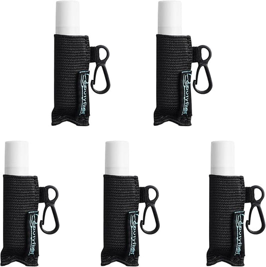 Beautyflier Cute Elastic Lip Balm Holder Keychain, Lipstick Sleeve Chapstick Sleeve Holder for Burts Bees Chapstick-FemmiqueWomen