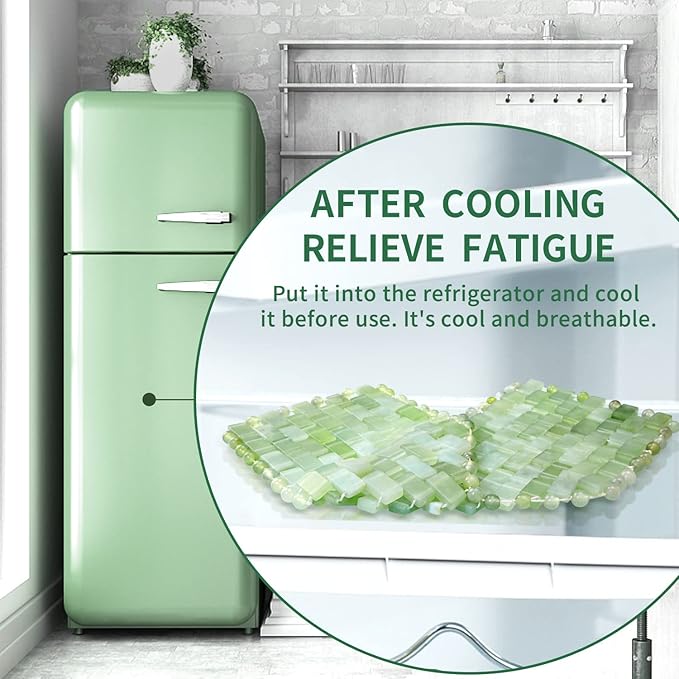 Jade Eye Mask 100% Natural Real Jade Stone Reusable Eye Mask for Hot & Cold Anti Aging，Headache and Migraine Relief Jade Mask for Women Men-FemmiqueWomen