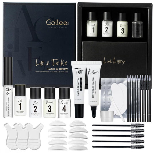 GOLLEE Lash Lift and Black Color Kit Brow Lamination Kit Black Eyelash & Eyebrow Set Eyelash Perm Kit With Detail Instruction and Complete Tools Easy For Beginner Achieve Salon-Quality at Home-FemmiqueWomen