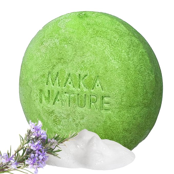 Maka Nature Low-Carbon Shampoo Bar | Korean K-Beauty Haircare with Natural Ingredients for Scalp & Hair Types | Vegan, Eco-Friendly, pH balanced, 3.35oz (Rosemary)-FemmiqueWomen