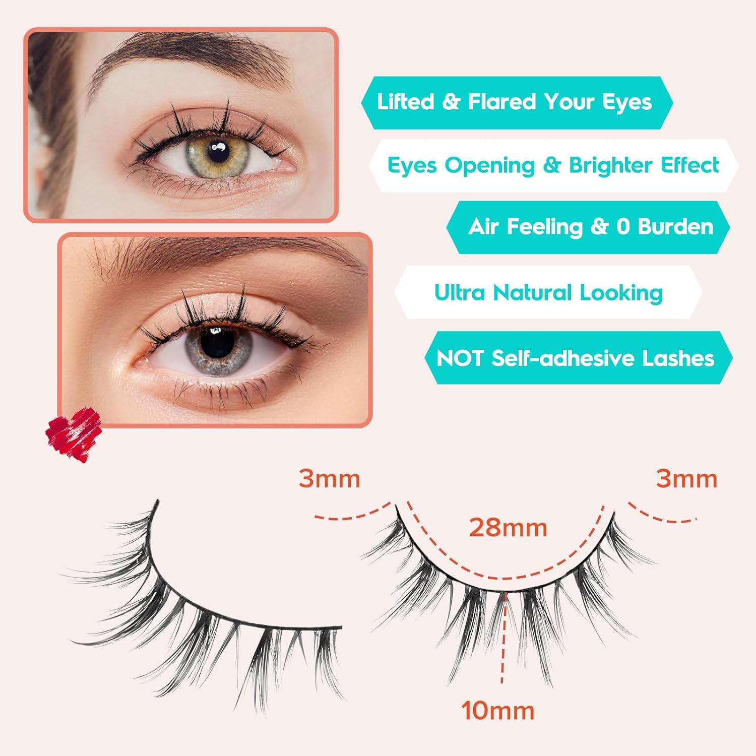 Manga Lashes Natural Look Anime Eyelashes Wispy 3D Volume 0.1MM Thin Band Manhua Lash Korean Asian Style 10mm Short Eyelash C Curl 7 Pair Siligli-FemmiqueWomen