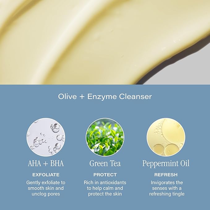 SKINN Day & Night Face Wash for Women & Men - Refreshing Green Tea & Mint Infusion, Nourishing Olive & Enzyme Formula - Complete AM/PM Cleanser Set for Hydrated-FemmiqueWomen