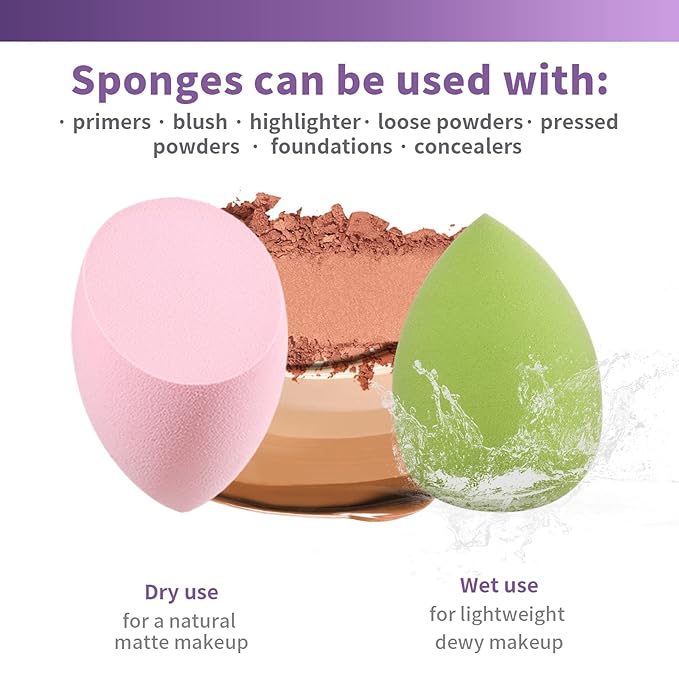 UCANBE Makeup Setting Spray + Face Primer + Make Up Sponge, Gel-Based Hydrating Primer, Lightweight, Long Lasting Matte Finishing Spray,Beauty Blender Set-FemmiqueWomen