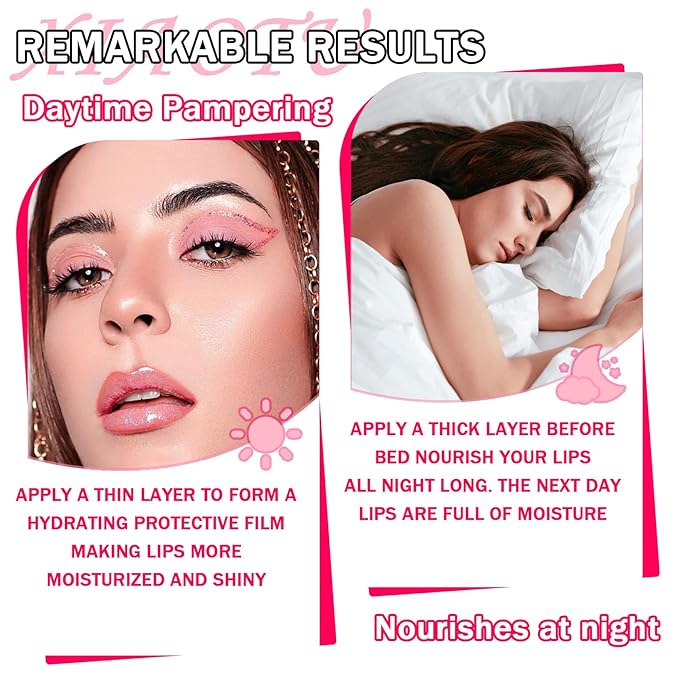 2PCS Plumping Lip Oil Set,Hydrating Lip Plumper Oil,No-Sticky Fuller Lip Oil Reduces Fine Lines,Hydrating Lip Plumping Lip Gloss for Moisturizing Dry Lips-FemmiqueWomen