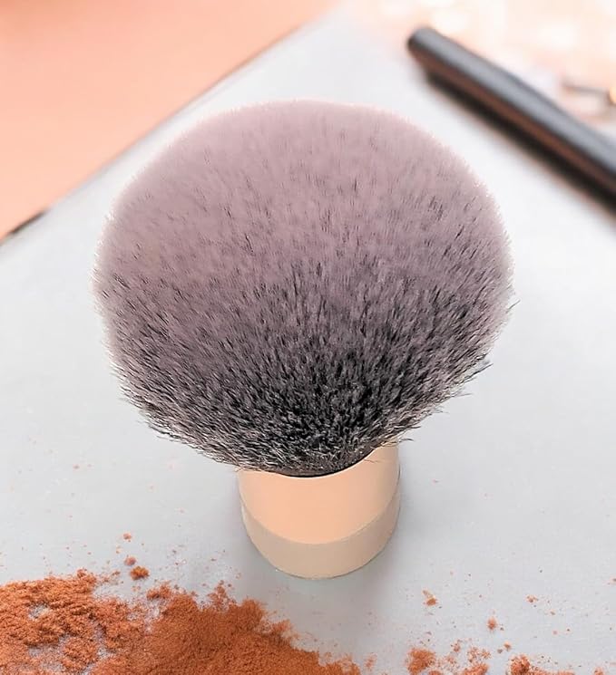 Luxurious and Large Soft Fluffy Powder Brush, Use as a Spray Tan Finishing Tool, Multipurpose Face and Body Barber and Beauty Tool, Large Kabuki Brush by BevyGold (Rosegold)-FemmiqueWomen