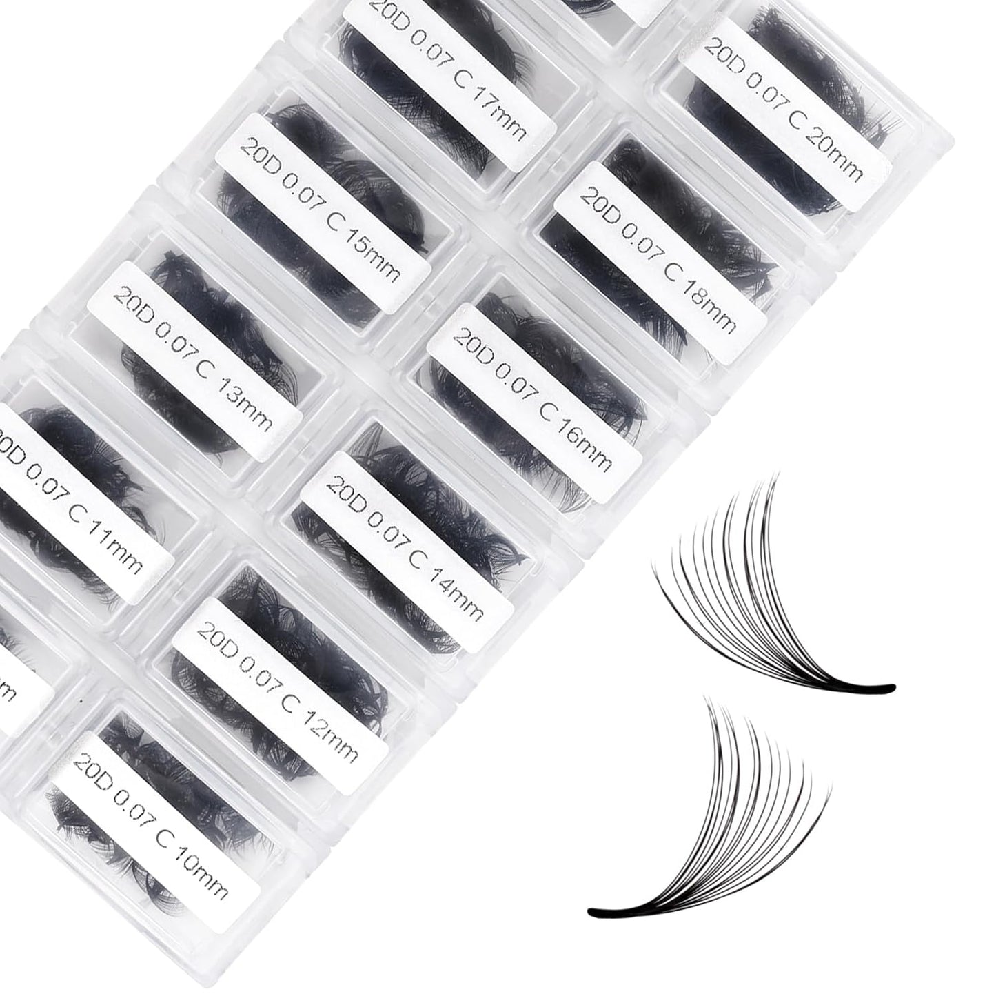 Premade Fans Eyelash Extension 1200 Fans 20P Loose Volume Lashes C Curl Pre-made Fans 9-20mm-FemmiqueWomen