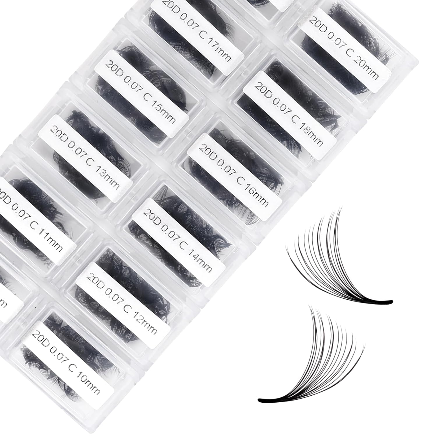 Premade Fans Eyelash Extension 1200 Fans 20P Loose Volume Lashes C Curl Pre-made Fans 9-20mm-FemmiqueWomen