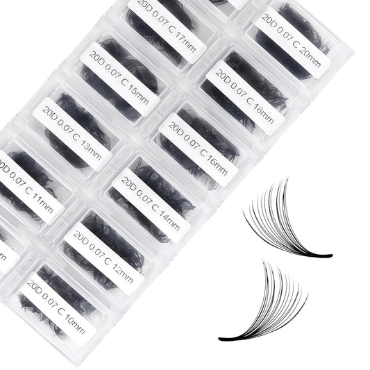 Premade Fans Eyelash Extension 1200 Fans 20P Loose Volume Lashes C Curl Pre-made Fans 9-20mm-FemmiqueWomen