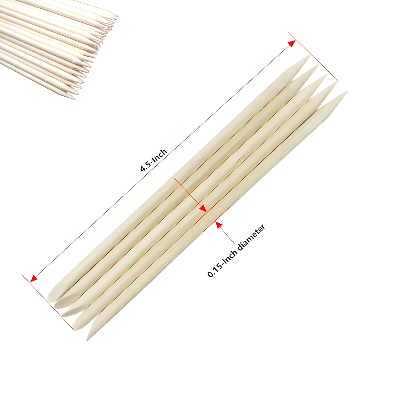 100-Pack Nail Art Wood Stick, Double Heads Nail Cuticle Pusher Remover Manicure Pedicure Tool-FemmiqueWomen