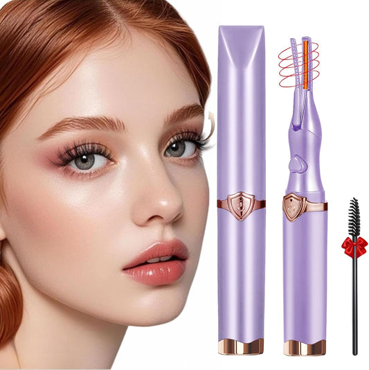 Heated Eyelash Curler, 2-in-1 Clip-Type Design, 3 Temperature Modes, USB Rechargeable Electric Eyelash Curler, Natural Curling 24H Long-Lasting Curl, Gift for Women & Girls, Purple CB-FemmiqueWomen