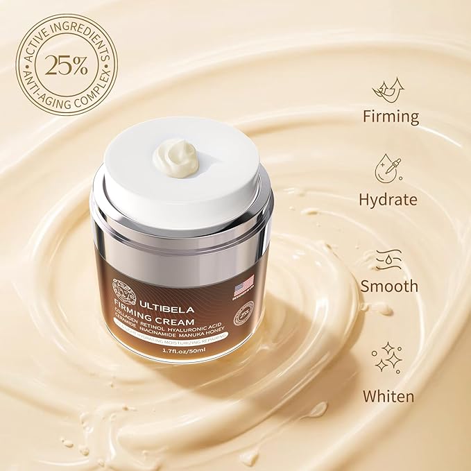 Tighten and Lift Neck Cream, Deep Hydration Neck Firming Cream with Retinol, Collagen & Honey Anti-Aging & Wrinkle Moisturizer for Face, Neck & Décolleté Women & Men 1.7 Fl Oz-FemmiqueWomen