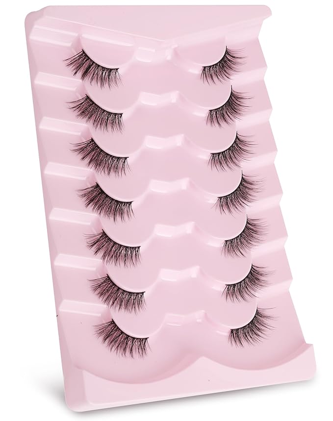 Onlyall Half Eyelashes Corner Lashes Natural Lashes Half Lashes Wispy End Lashes Corner Eyelashes 3/4 Lashes 7 Pairs C19-FemmiqueWomen
